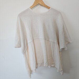 Womens Baku Flowy Top Medium Short Sleeve Waffle Knit